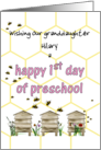 Granddaughter FIrst Day Of Preschool Bees Flying About And Beehives card