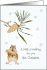 Christmas Money Gift Chipmunk With Peanut Gift card