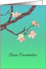 Buon Onomastico Italian Happy Name Day Delicate Blooms on Branch Blank Inside card