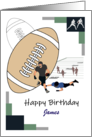 Custom Name Birthday for Him Young Man Football Players in a Game card