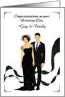 Wedding Congratulations Groom and Bride in Black Wedding Gown card