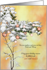 Christmas Greetings Snow on Decorated Fir Branches Custom Relation card