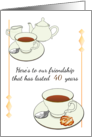 Custom Friendship Anniversary Cups of Tea Milk Jug Teapot card