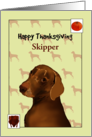 Custom Thanksgiving for Weimaraner Roast Turkey and Pumpkin card