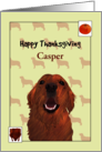 Custom Thanksgiving for Retriever Roast Turkey and Pumpkin card