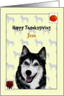 Custom Thanksgiving for Husky Roast Turkey and Pumpkin card