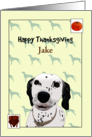 Custom Thanksgiving for Dalmatian Roast Turkey and Pumpkin card