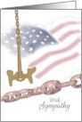 Sympathy for Veteran Family Ship Anchor and Chain American Flag card