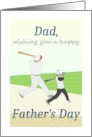 Father’s Day from Young Son to Dad Father and Son Playing Baseball card