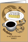 Custom Birthday for Favorite Aunt Delicious Mille Feuille and Coffee card