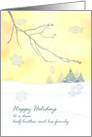 Happy Holidays Half Brother and Family Dawn over Snow Covered Fields card