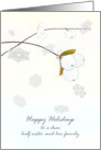 Happy Holidays Half Sister and Family Snowberries Morning Sky card