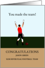 Custom Congratulations Male Player Making the Flag Football Team card