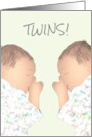 Congratulations Arrival of Twins Cute Babies Sucking Thumbs card