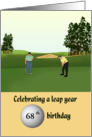 Custom Leap Year Birthday Senior Male Golfers on the Green card