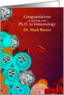 PhD in Immunology Graduate Congratulations Cells in Microscopic Level card