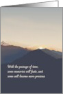 Anniversary Loss of Husband Precious Memories Mountain Setting Sun card