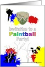 Paintball Themed Bachelor Party Invitation Guys Engaged in Game card