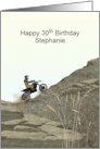 30th Birthday Rider on Dirt Bike Rocky Terrain card