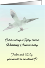 53rd Wedding Anniversary Pilot and Wife Plane Taking Off into Clouds card