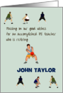 PE Teacher Retiring Volleyball Players Custom Congratulations card