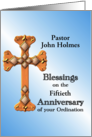 Blessings on Anniversary of Pastor’s Ordination Ornate Cross card