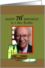 70th Birthday for Brother Beer and Burgers Photocard card