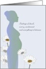 Unplanned Pregnancy Woman and Daisies Validate Mixed Emotions card