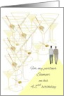 Birthday for Partner Couple and Cascading Glasses of Dry Martinis card