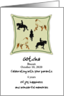 Pet Adoption Anniversary Cushion with Horse Motifs Custom Name Date card