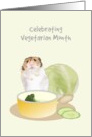 Celebrating Vegetarian Month Hamster with Feeding Bowl Vegetables card