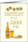 Birthday for Grandson Chilled Beer Hotdog and Hamburger card