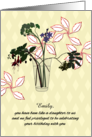 Birthday Like a Daughter To Us Vase of Cut Flowers card