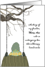 Thinking of Frister Undergoing Chemotherapy Lady on a Swing card