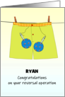 Vasectomy Reversal Surgery Congratulations Fun Image on Boxer Shorts card