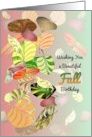 Fall Birthday Abstract Shapes Mimic Fall Foliage Colors and Patterns card