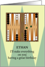 Backgammon Themed Birthday Board Checkers Dice card