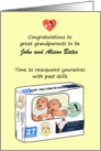 Reacquaint Past Skills Great Grandparents To Be Baby Diapers card