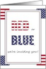 Election Night Bash Invitation Red or Blue We Are Inviting You card