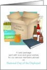 Day of the Deployed A Care Package of Snacks and Sauces card