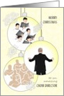 Christmas for Choir Director Choir Group and Director Image on Bauble card