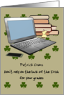 St Patrick’s Day Parents to College Students Grades Luck of the Irish card