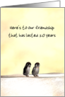 Custom Friendship Anniversary Two Baby Penguins Walking Together card