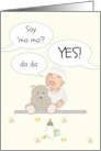Baby’s First Word Da Da Teddy Formula and Pacifier card