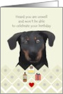 Unwell Unable To Celebrate Birthday Beauceron Looking Sad card
