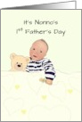 Nonno’s First Father’s Day As Grandfather Baby And Teddy Under Blanket card