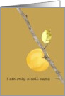 I Am Only A Call Away If You Need Company Ornamental Quince card