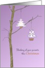 First Christmas Alone Bereaved Loss of Parents Bare Tree with Ornament card