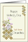 1st Time Grandmother Mother’s Day Flower Cluster Geometric Design card