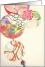 Floating in Air Hand Drawn Colorful Baubles Blank card